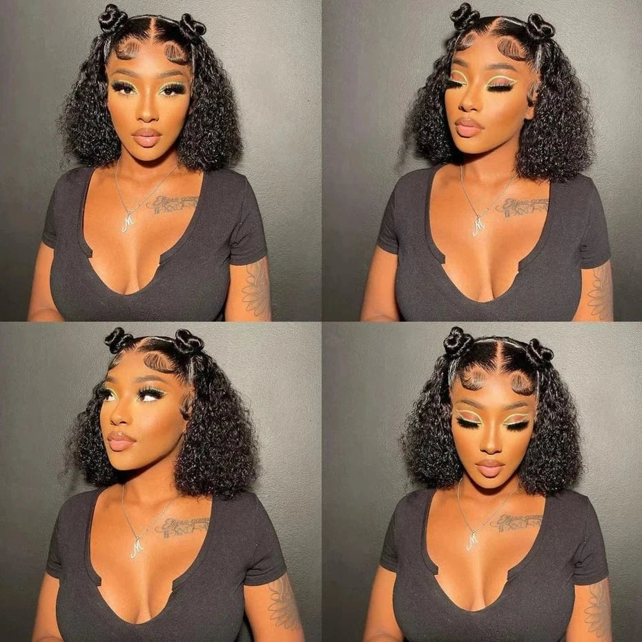 Water Wave Bob Glueless Preplucked Human Wigs Ready To Go 13X4 Frontal Brazilian Wigs On Sale HD Transparent Lace Wig