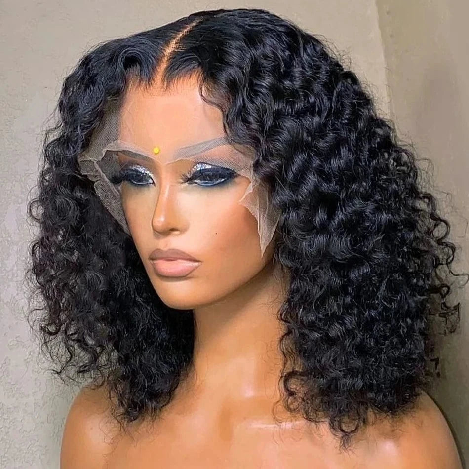 Water Wave Bob Glueless Preplucked Human Wigs Ready To Go 13X4 Frontal Brazilian Wigs On Sale HD Transparent Lace Wig