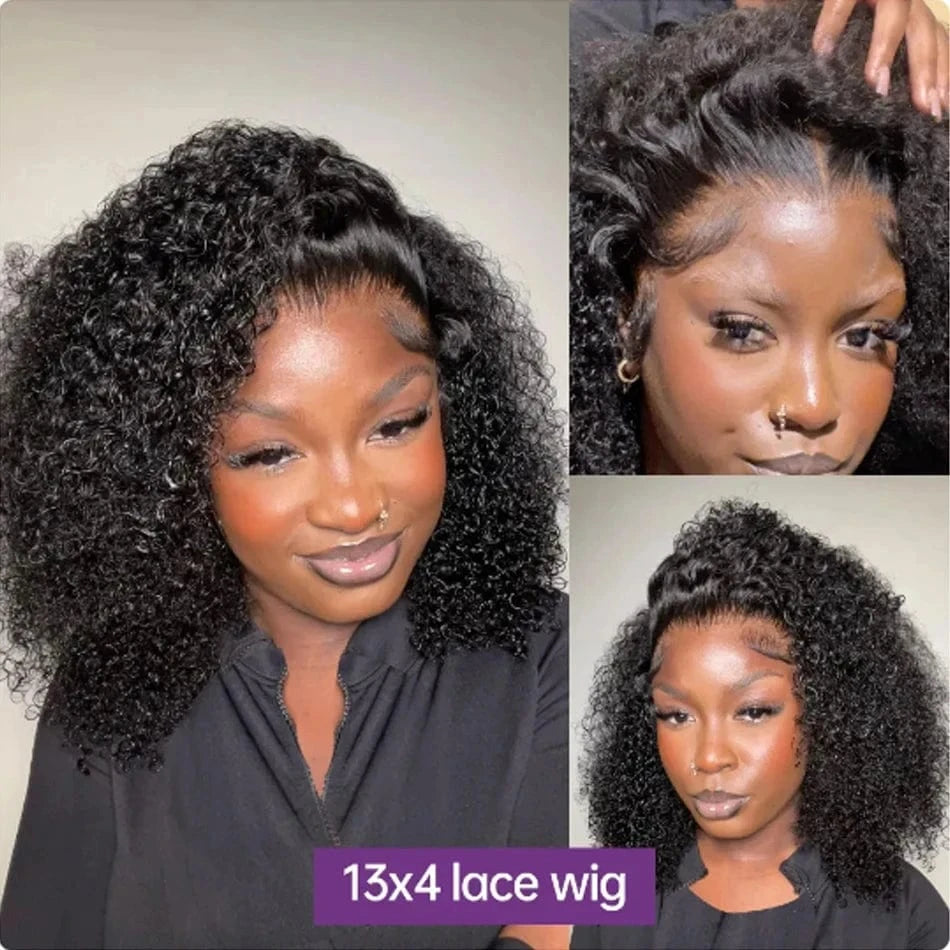 Water wave Remy Hair 13x4 Lace Front Wigs Human Hair Short Bob Wigs Pre Plucked With Baby Hair For Black Women