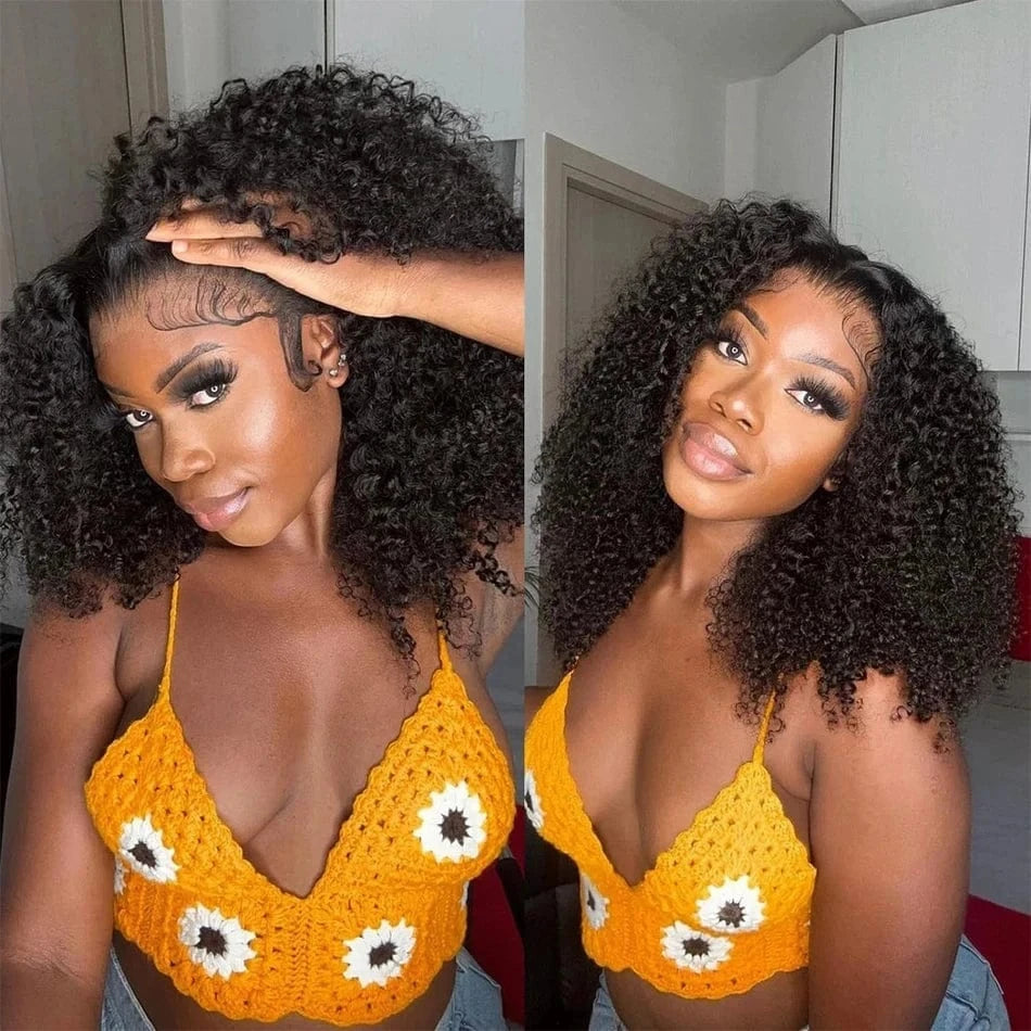 Water wave Remy Hair 13x4 Lace Front Wigs Human Hair Short Bob Wigs Pre Plucked With Baby Hair For Black Women