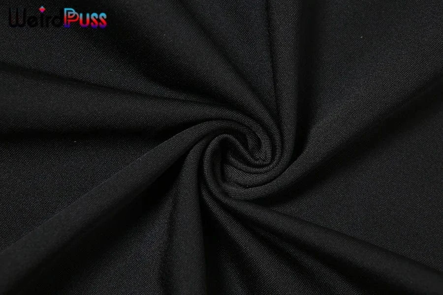 Weird Puss 2025 Mesh Patchwork Bodysuit Sexy Women Sleeve Ruched Skinny Turtleneck Bodycon Elegant Wild Tops Streetwear Outfits
