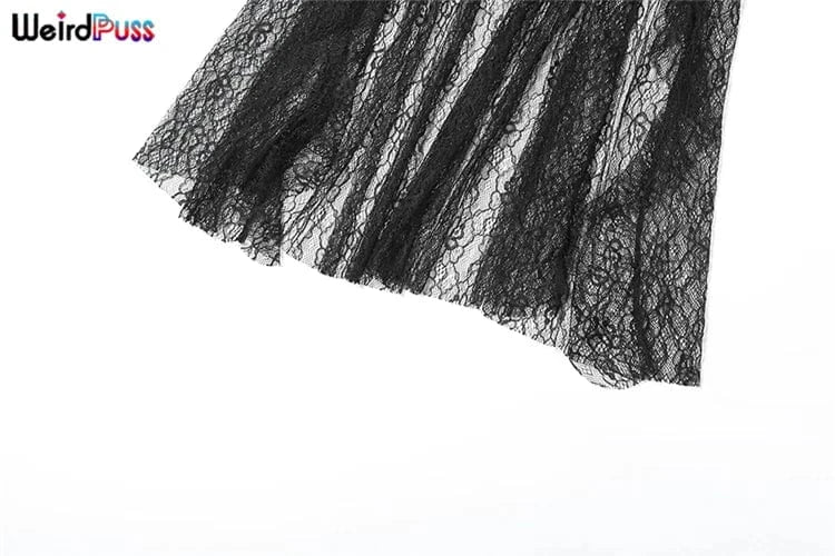 Weird Puss Backless Sexy Women Camisole Leopard Mesh Patchwork Ruffles Sexy Club Party Midnight Hot Girls Wild Coquette Maxi Top