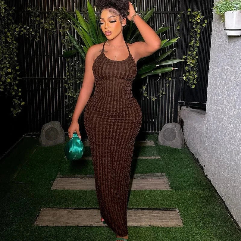 Weird Puss Cross Bandage Women Maxi Dress Vestidos Backless Sleeveless Summer Sexy Elegant Party Bodycon Beach Night Club Dress