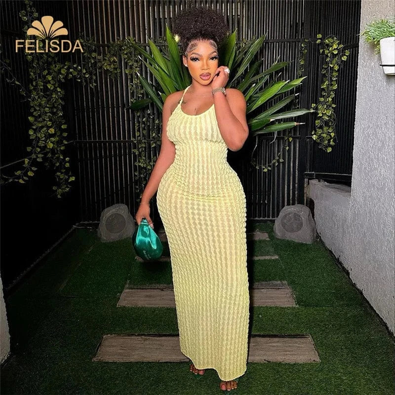 Weird Puss Cross Bandage Women Maxi Dress Vestidos Backless Sleeveless Summer Sexy Elegant Party Bodycon Beach Night Club Dress