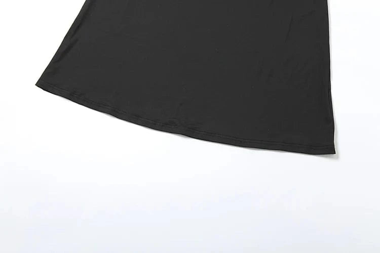 Weird Puss Metal Rings Patchwork Dress women Halter Low-Neck Bandage Backless Sexy Robe Vacation Midnight Club Party Outfits