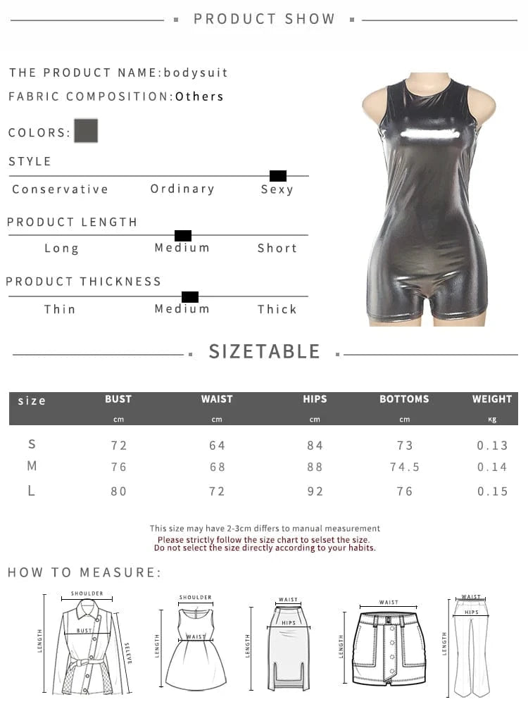 Weird Puss Silky Sexy Playsuit Women Backless Coquette Sleeveless Summer Hipster Shiny Skinny Fit Stretch Activity Club Romper