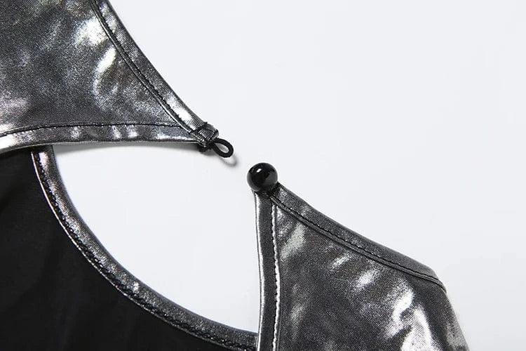 Weird Puss Silky Sexy Playsuit Women Backless Coquette Sleeveless Summer Hipster Shiny Skinny Fit Stretch Activity Club Romper