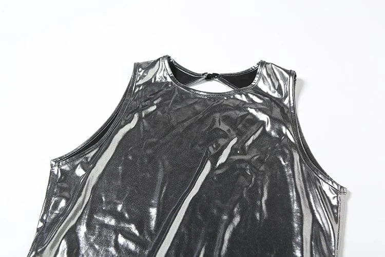 Weird Puss Silky Sexy Playsuit Women Backless Coquette Sleeveless Summer Hipster Shiny Skinny Fit Stretch Activity Club Romper