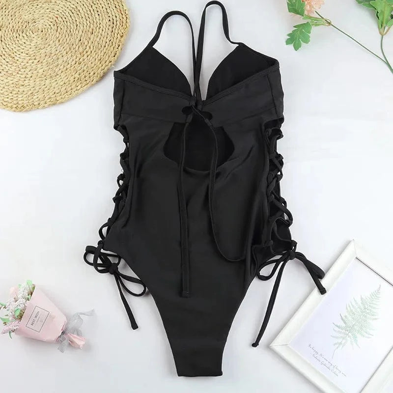 white Bandage 2024 Racing Women One Piece Swimsuit Women's Swimming Bathing Suit Beach Bather