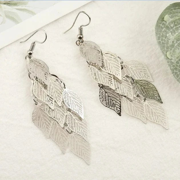 White color matching New fashion leaf earrings color copper earrings jewelry