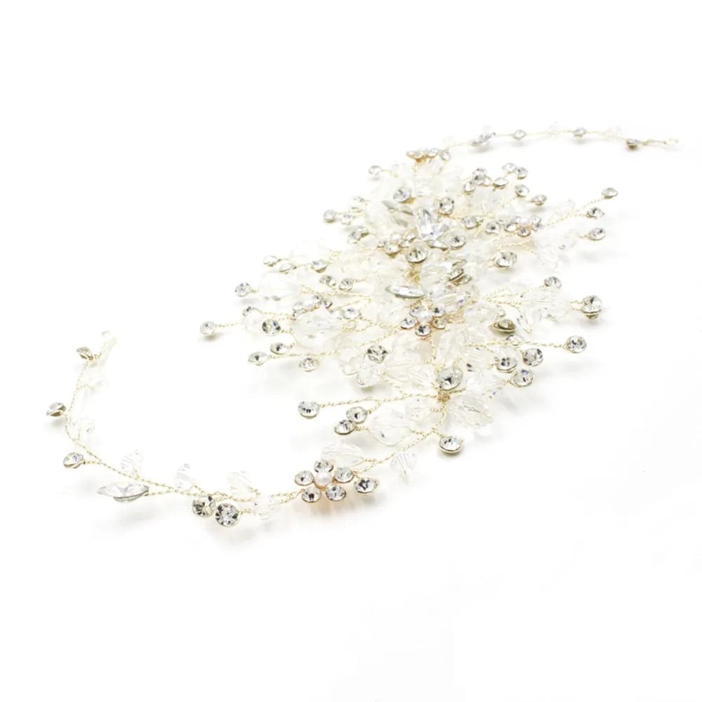 White Elegant Rhinestone Crystal Silver Hair Comb With Pin Clip Wedding Bridal Tiara