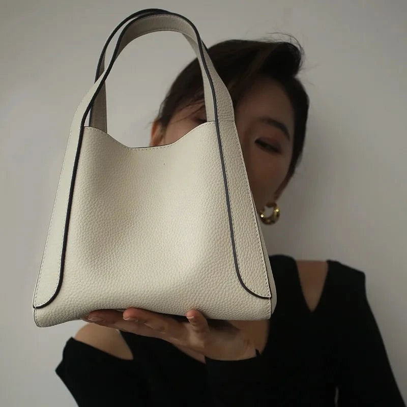 White High quality luxury Genuine Leather women buckle bags handbag