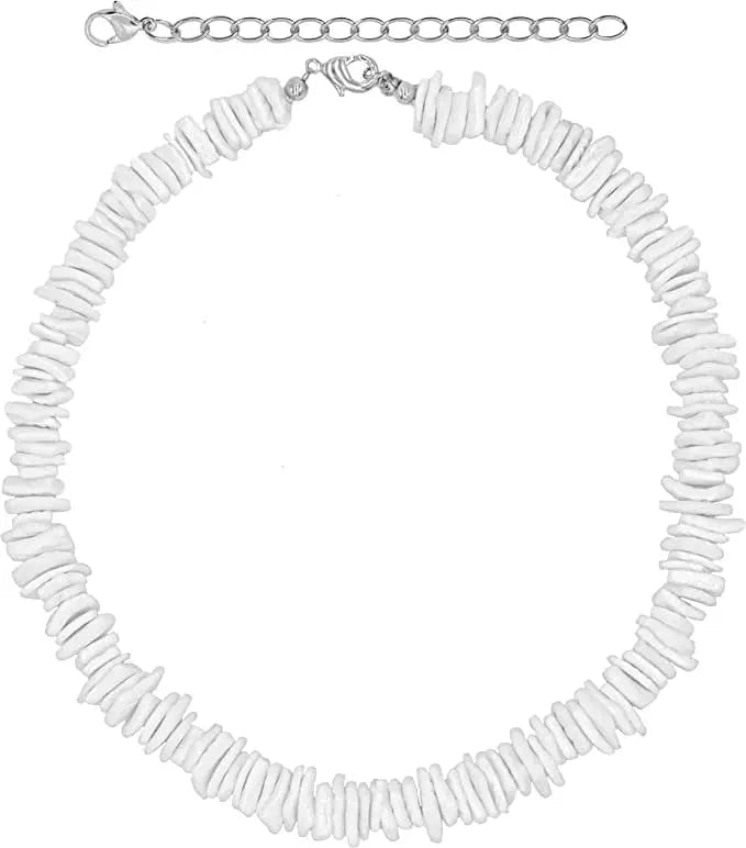 White HOYON White Puka Shell Necklace Hawaiian Seashell Necklace for Men VSCO Girl Beach Necklaces for Women Beachy Beaded