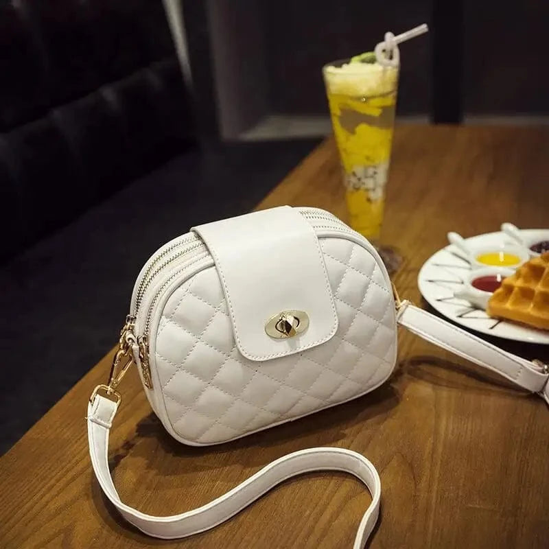 White MIYINMini small bag women's messenger bag 2024 new fashion Korean retro three-tier female bag tide leather handbags for women