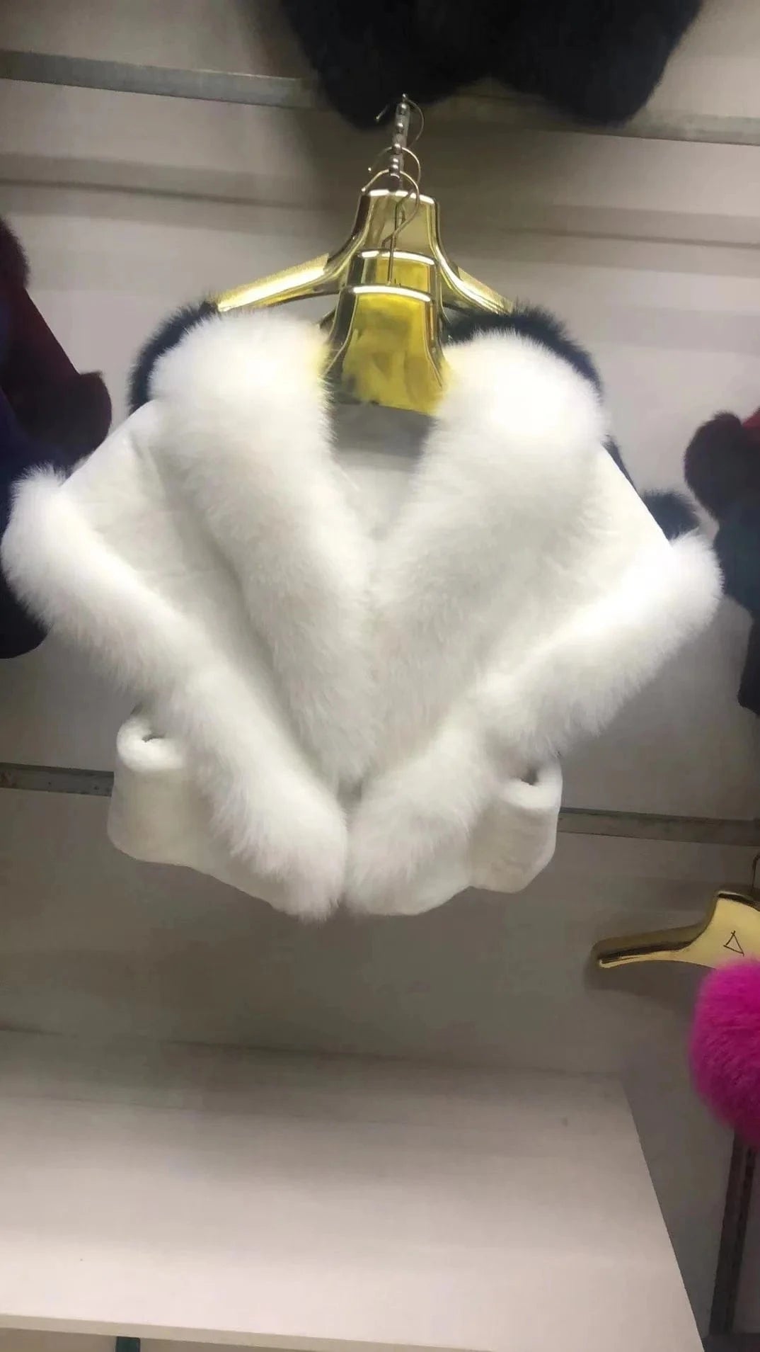 White MWfur Fur Coat Short Women Fashion Luxury Fox Fur Trimmed Rex Rabbit Cape for Women