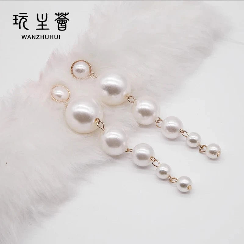 White New Design Multi Style Fashion Elegant Drop Earring Pearl Earrings For women statement Trendy Jewelry gold pearl earrings
