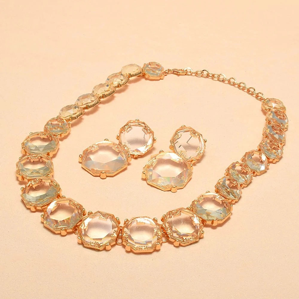 White-Set High Quality Multicolor Resin Choker Necklace Women Jewelry Statement Collar Necklace Trendy Accessories Wholesale