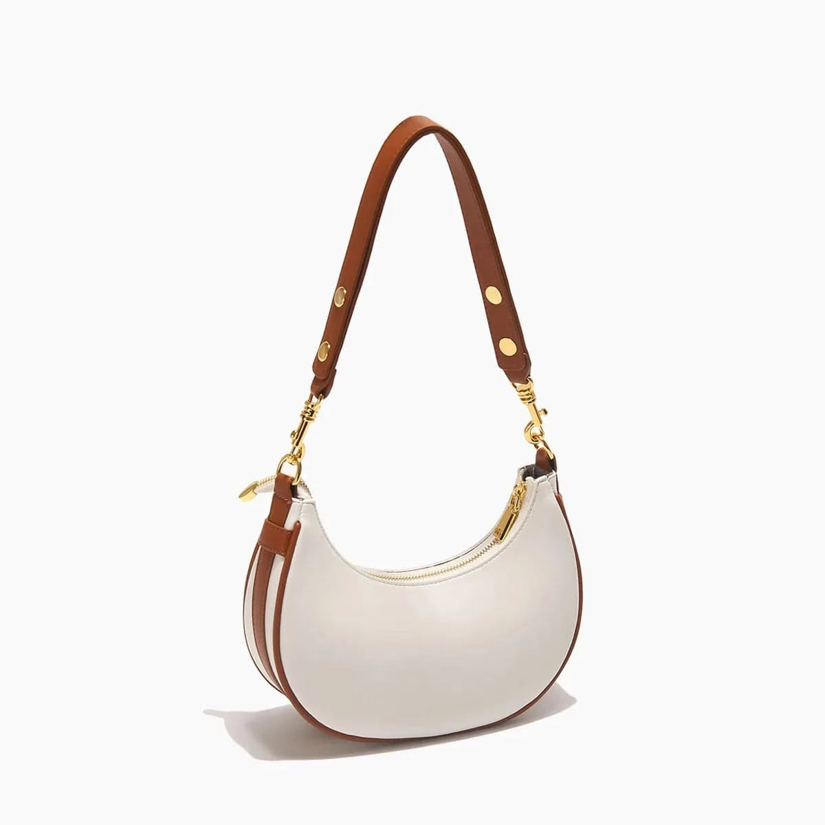 White with brown high quality brand office handbag new arrival ladies purses handbags luxury design 2024 handbag with straps