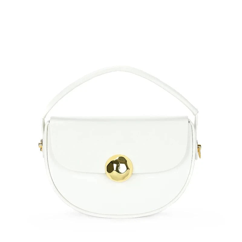 White Women's Luxury Bag Top Handle Half Moon Box Clutch Handbags Fashion Bags for Ladies Girls 2024