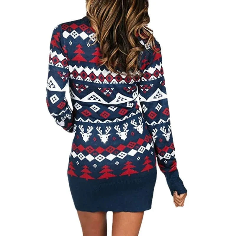 Wholesale 2024 Adults Merry Christmas Clothes Winter Fall Ladies Knit Ugly Sweater Dresses Short Christmas Dress For Women
