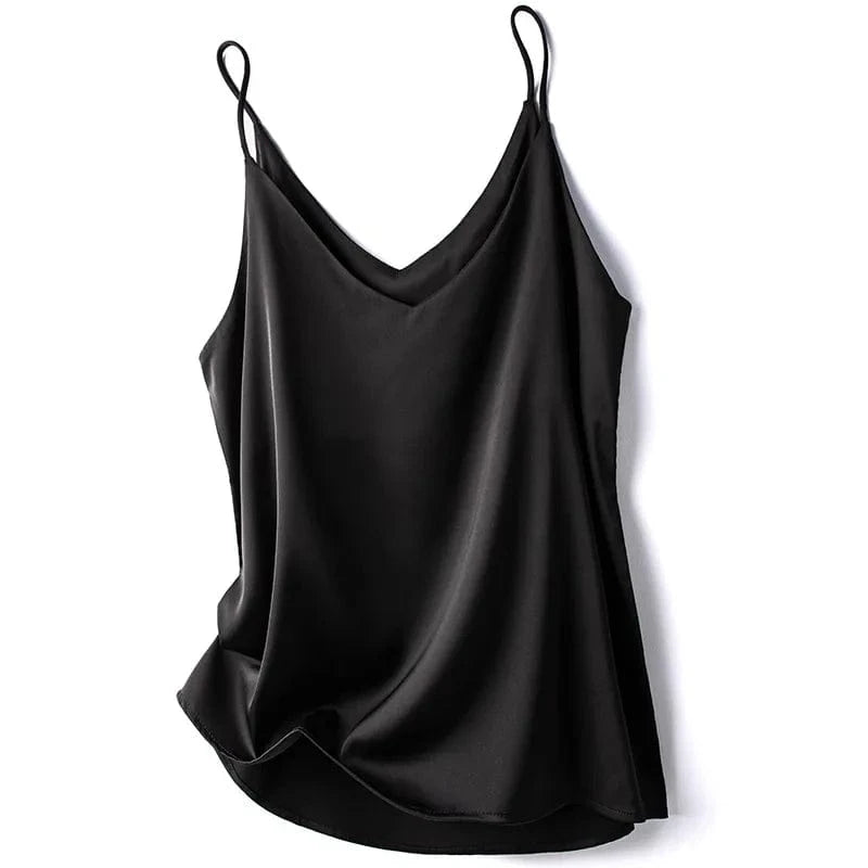 Wholesale 2024 Summer Wear Women's Sexy Satin Crop Top Spaghetti Strap Camisole Tops Vest Strap Tank Tops