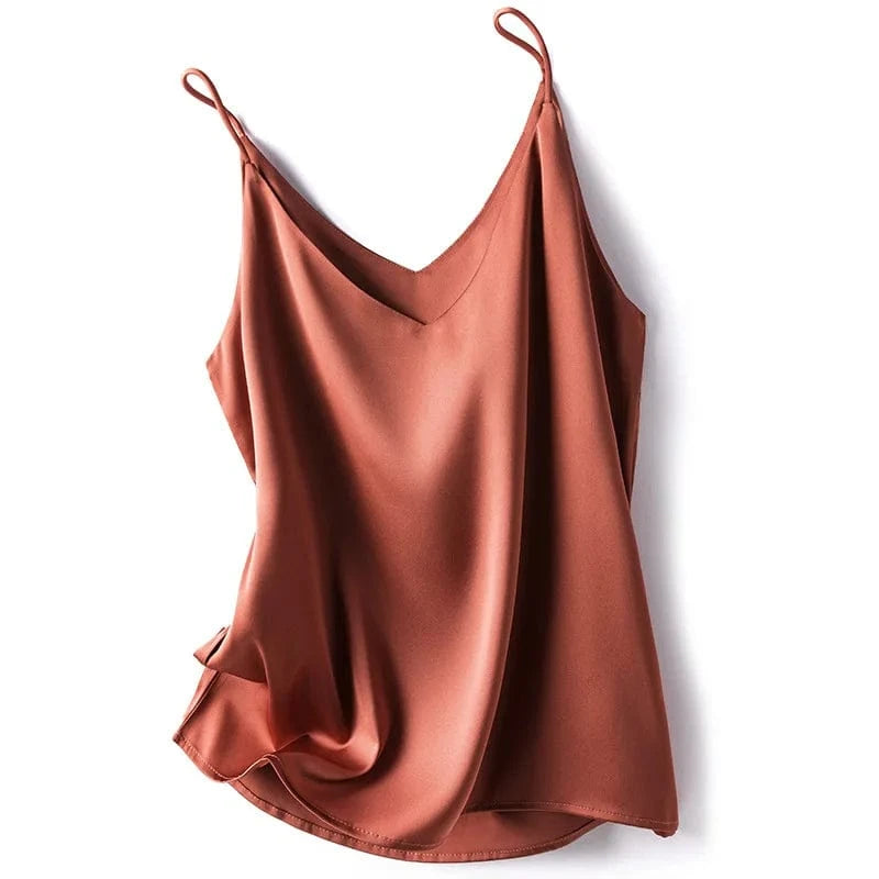 Wholesale 2024 Summer Wear Women's Sexy Satin Crop Top Spaghetti Strap Camisole Tops Vest Strap Tank Tops