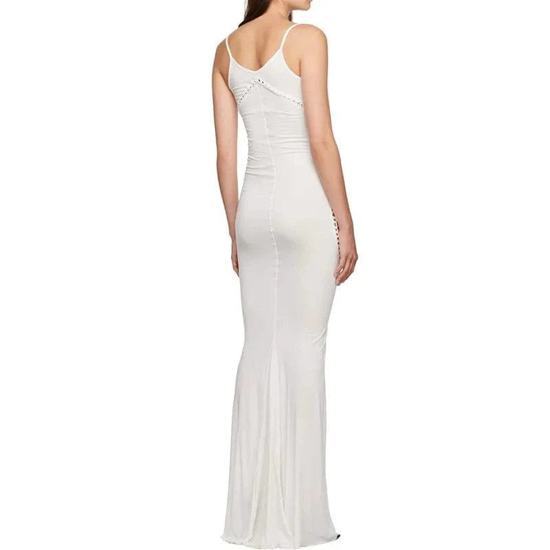 Wholesale 2024 Women's Clothing New Sexy Dress For Elegant Lady Low Neckline Slim Fit Suspender Hollowed Out Dress For Women