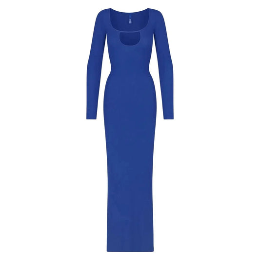 Wholesale 2024 Womens  sexy night dress maxi  a-line elegant bodycon dress autumn and winter  long black maxi dress