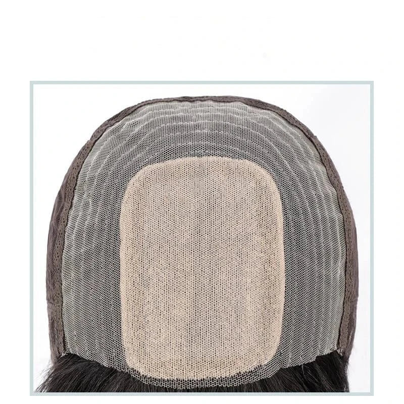 Wholesale 30cm Bone Straight Bob Wig Bangs Machine Made Black Human Hair Topper Wig for Women