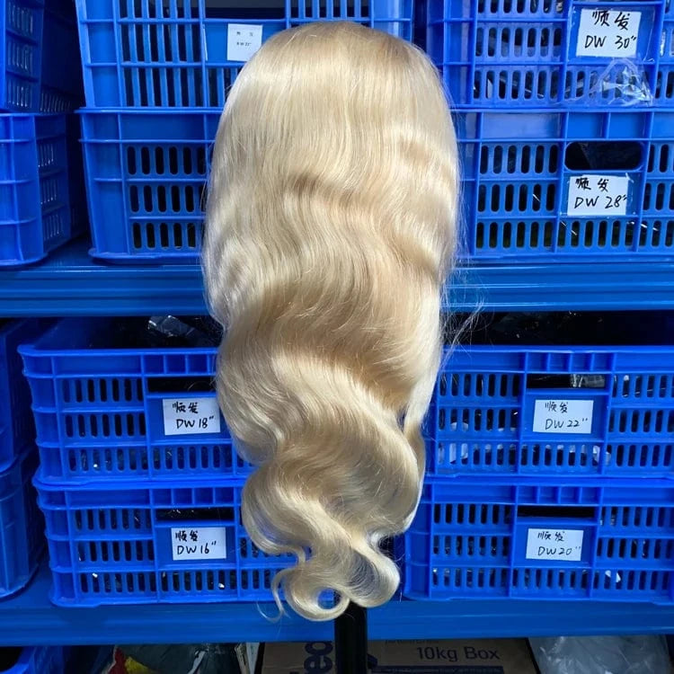 Wholesale 613 Curly Blonde Human Hair Wig,613 Curly Blonde Wig,Body Wave Curly 13x6 613 Lace Front Wig