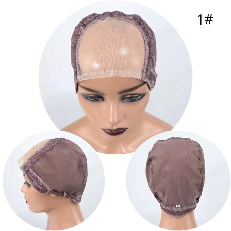 Wholesale Black Brown Color Size S M L 5x5 4x4 Lace Closure Wig Cap Natural Human Hair Wig Caps For Wig Making