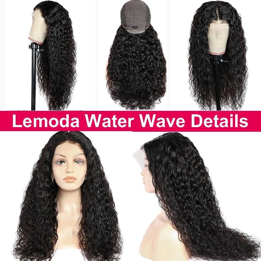 Wholesale Brazilian Hair Vendors 13x6 13x4 Water Wave HD Lace Frontal Wig 250% Density 40 Inch Virgin Lace Front Human Hair Wigs