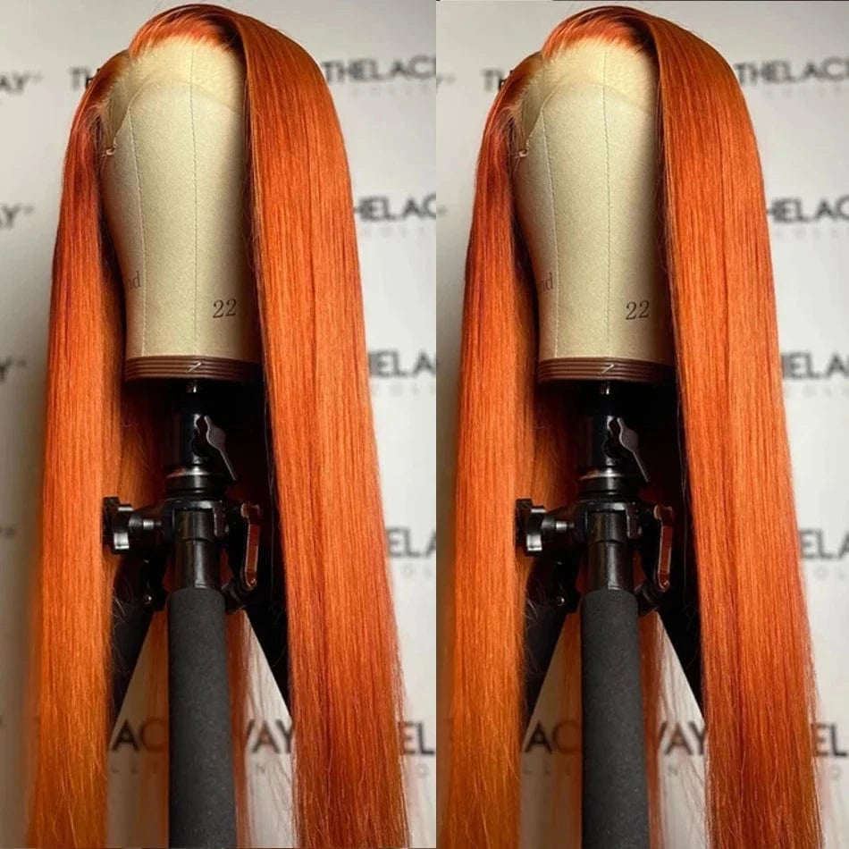 Wholesale Brazilian Human Hair Lace Front Wig Vendors Ginger Orange Color Deep Body Wave Swiss Lace Frontal Wigs For Black Women