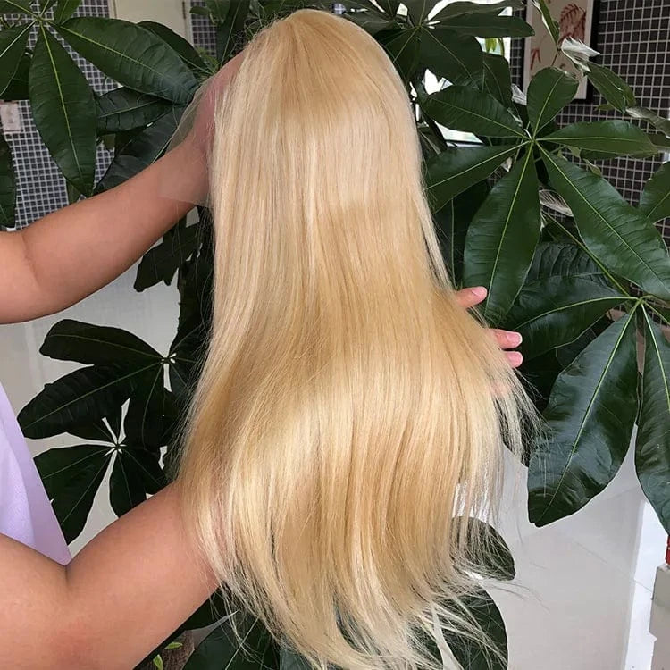 wholesale cheap deep water wave 30 inch ombre blonde frontal wig 613 human hair wig