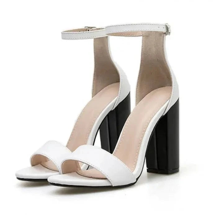 Wholesale cheap ladies office shoes new design ladies ankle straps high heel sandals for women