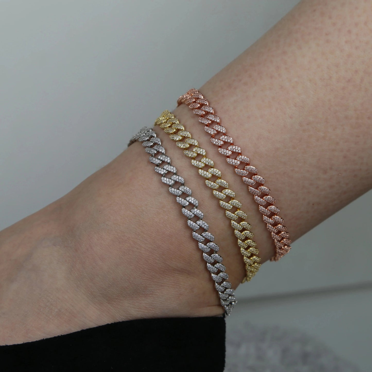 wholesale fashion hip hop anklet foot jewelry with cz paved Cuban chain women lady beach styles foot jewelry gift