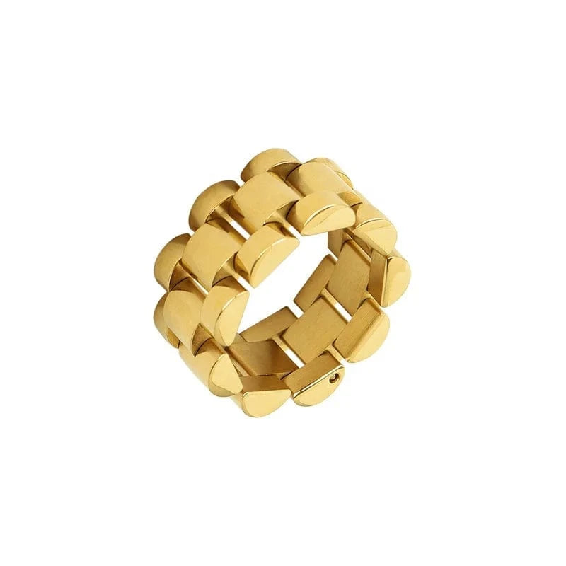 Wholesale Fashion Stainless Steel Gold Jewelry Adjust Women Rings