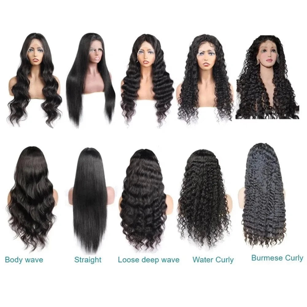 Wholesale HD Transparent Deep Wave Lace Frontal Wig 30 Inch Brazilian Deep Curly Lace Front Human Hair Wigs For black Women