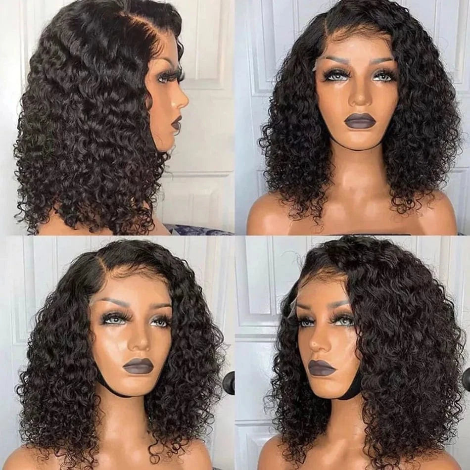 Wholesale Kinky Curly Short Bob Wigs Human Hair Lace Front Wigs Brazilian Human Hair Hd Full Lace Frontal Wigs For Black Women