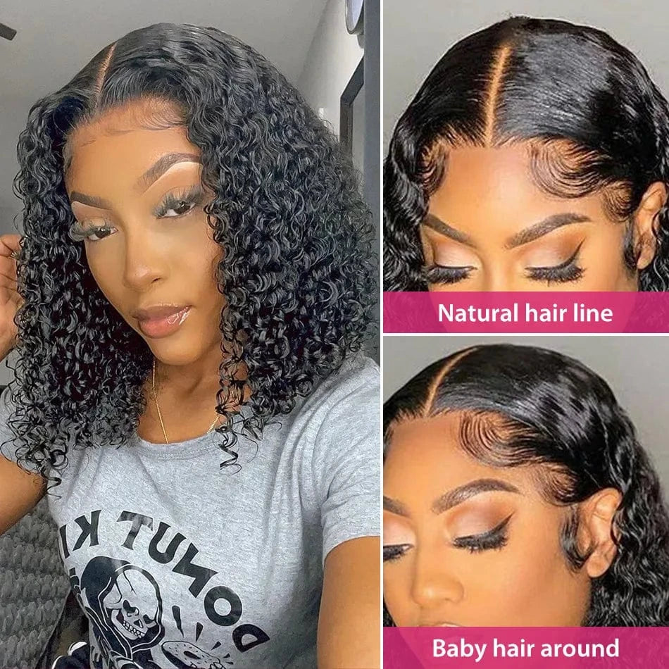 Wholesale Kinky Curly Short Bob Wigs Human Hair Lace Front Wigs Brazilian Human Hair Hd Full Lace Frontal Wigs For Black Women