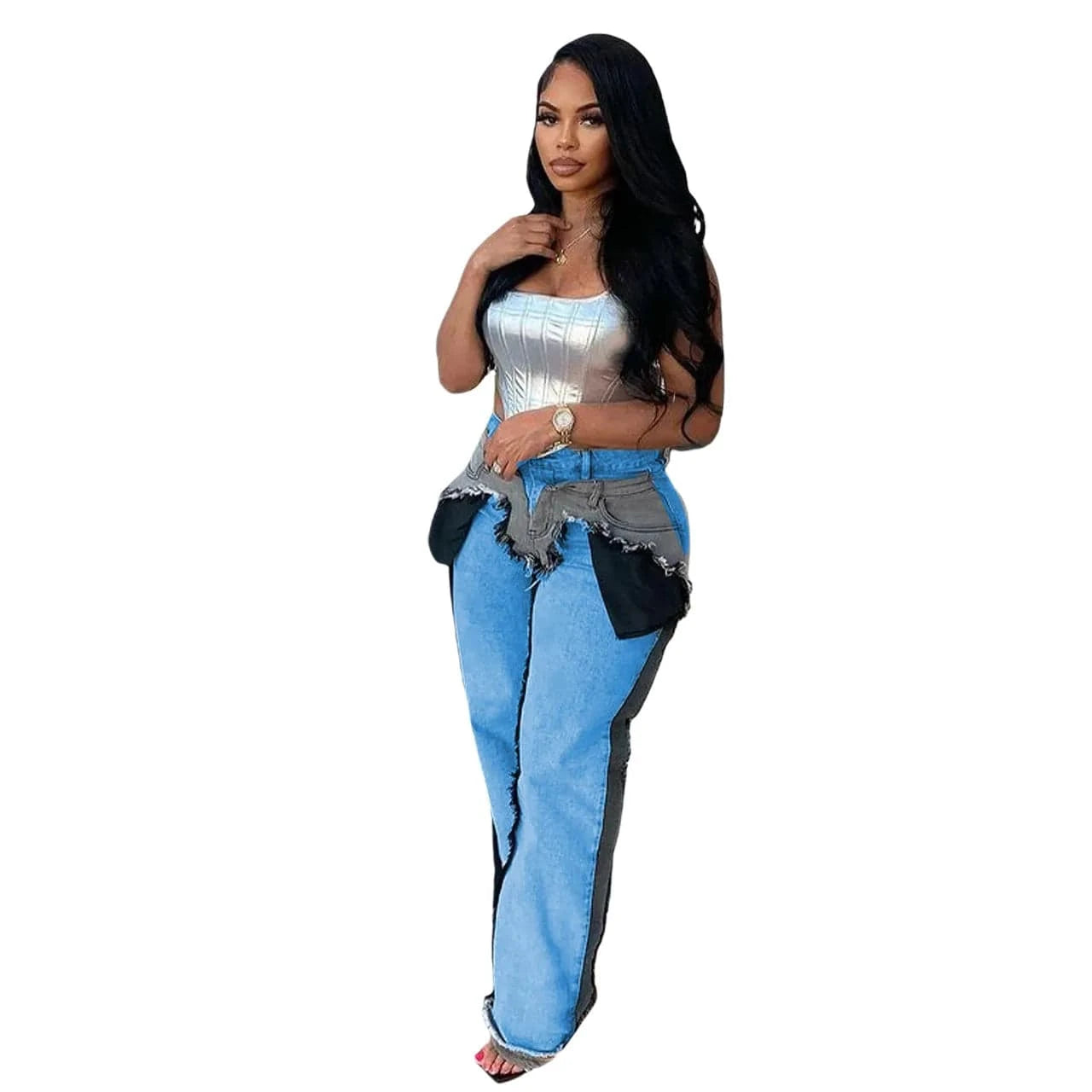 Wholesale Loose Wide Leg Women's Clothing Jeans Pants For Women Fashion 2024 New