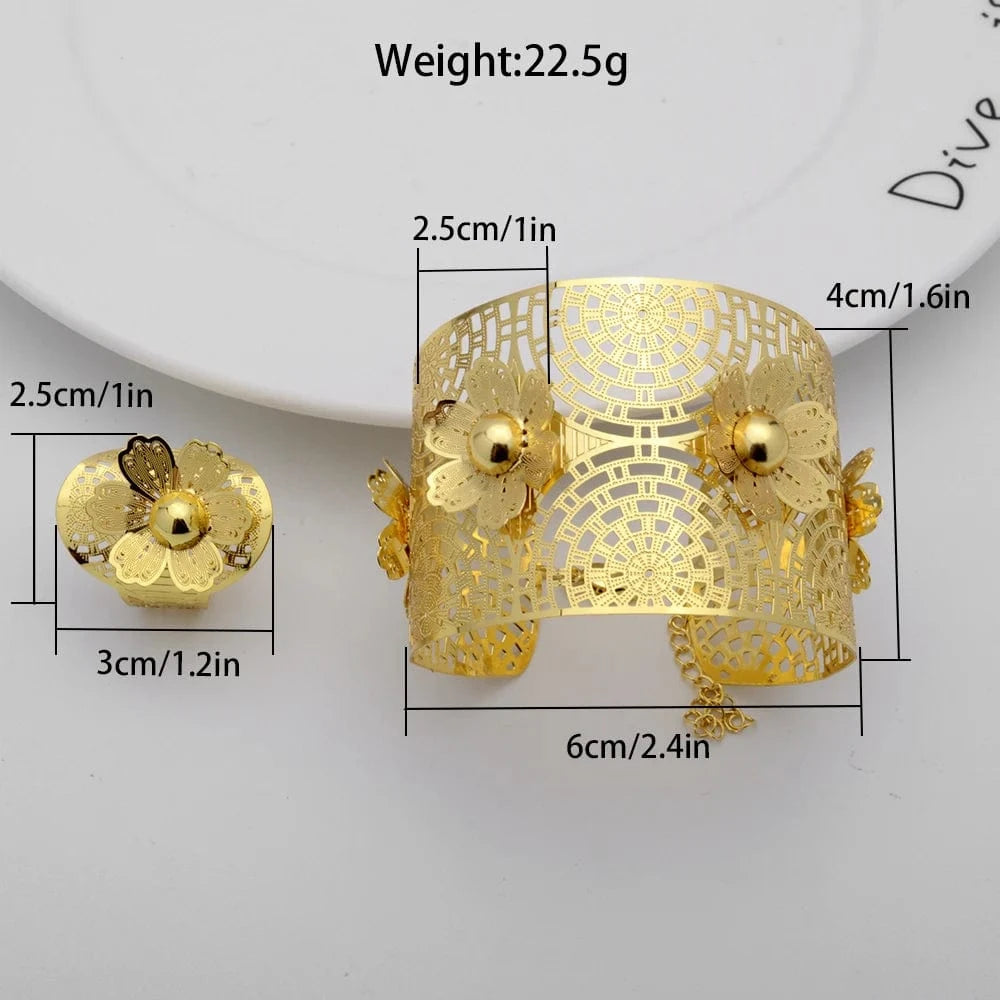 Wholesale Luxury Sets Hawaiian Indian Wedding Designers Charms For Bangles Bracelet Bangle And Ring Gold Plated
