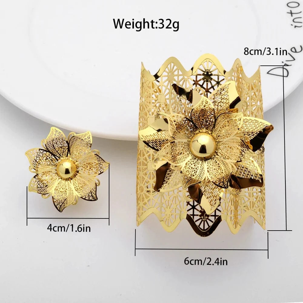 Wholesale Luxury Sets Hawaiian Indian Wedding Designers Charms For Bangles Bracelet Bangle And Ring Gold Plated