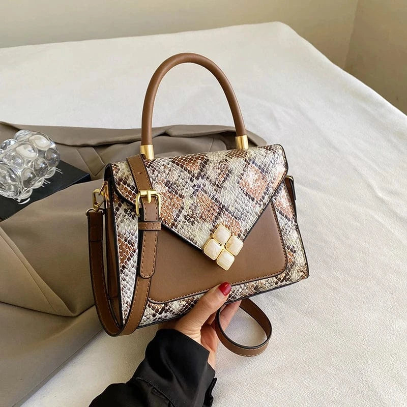 Wholesale New Fashion Handbags 2024 Light Lady Snake Pattern Square Bags Lady Design Purses For Woman