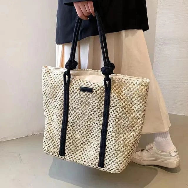 Wholesale New Fashion Straw Handbags Tote Bag lady beach bags lady design woven purses for women
