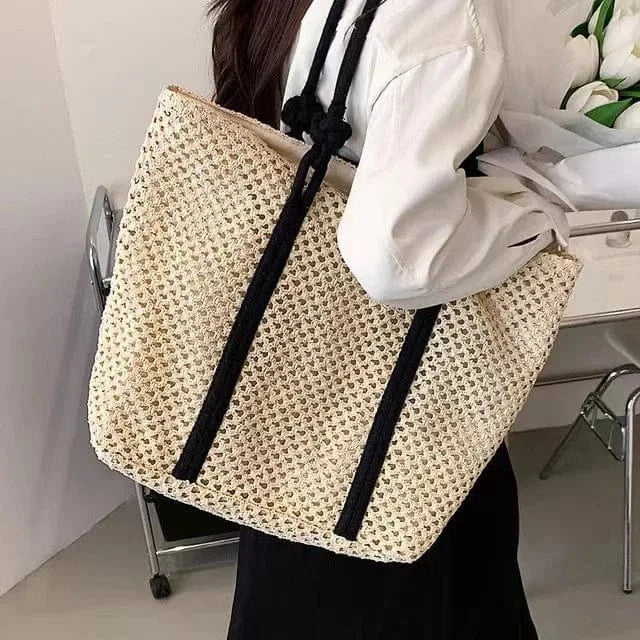 Wholesale New Fashion Straw Handbags Tote Bag lady beach bags lady design woven purses for women
