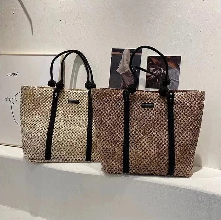 Wholesale New Fashion Straw Handbags Tote Bag lady beach bags lady design woven purses for women