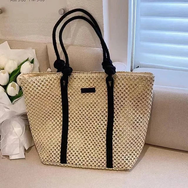 Wholesale New Fashion Straw Handbags Tote Bag lady beach bags lady design woven purses for women