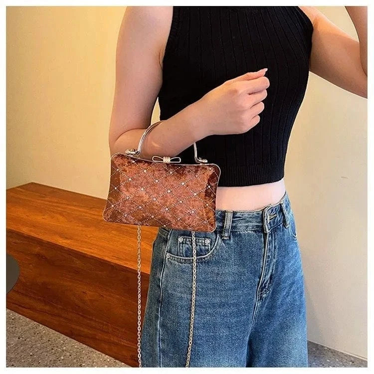 Wholesale New Fashion Velvet Ladies Box Bags Handbag Shoulder Crossbody Luxury Women Hand Dinner Bags For Party