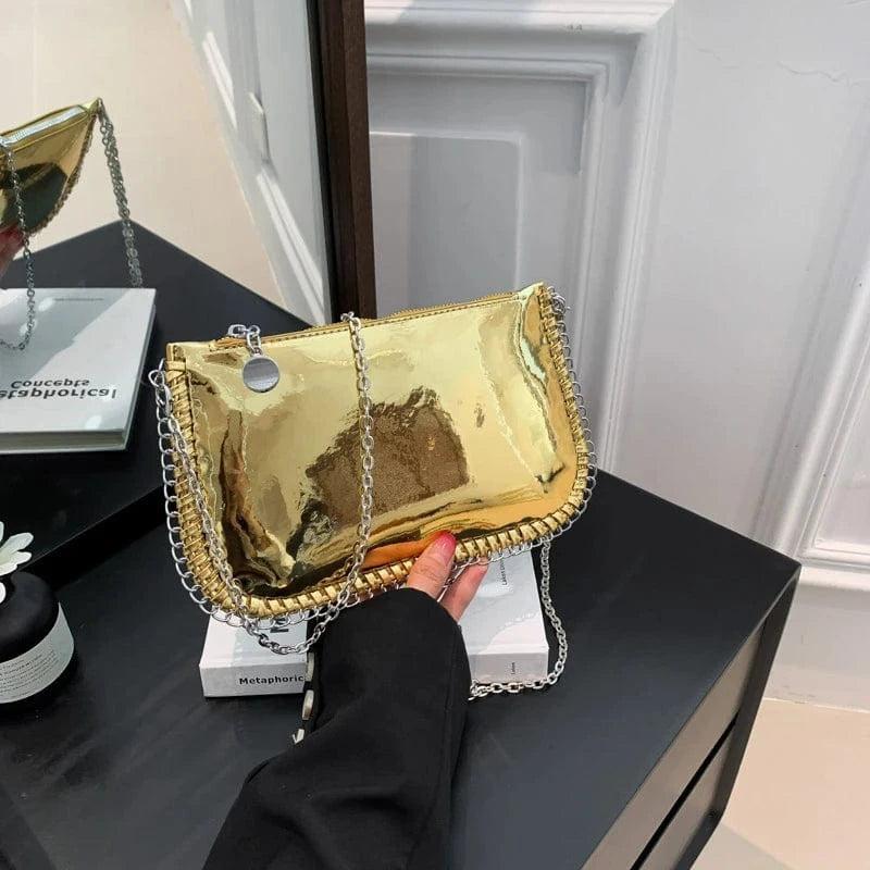 Wholesale New Glossy Fashion pu bags box shoulder handbags jelly bags for women sac a main femm